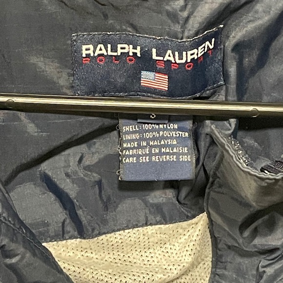 Ralph Lauren Polo Sport Navy Nylon Hooded Anorak Jacket Windbreaker Mens Small - Picture 2 of 10